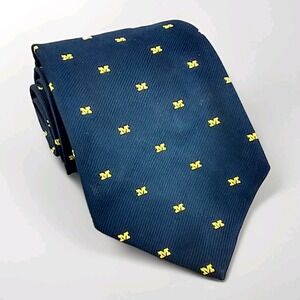 Campus Classics University of Michigan‎ Wolverines Navy Blue Yellow M Logo Tie